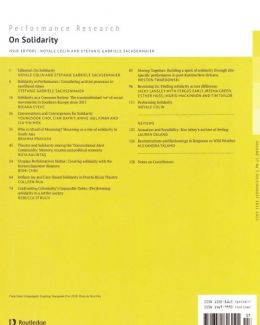 Back cover of Performance Research: Volume 27 Issue 5 - On Solidarity